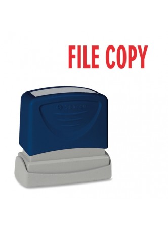 Message Stamp - "FILE COPY" - 1.75" Impression Width x 0.62" Impression Length - Red - 1 Each - spr60018